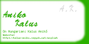 aniko kalus business card